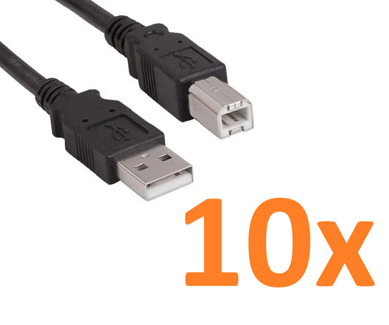 (10X) USB A to B Zebra HP Brother Canon Epson Devices Printer Cable 6ft *Read*