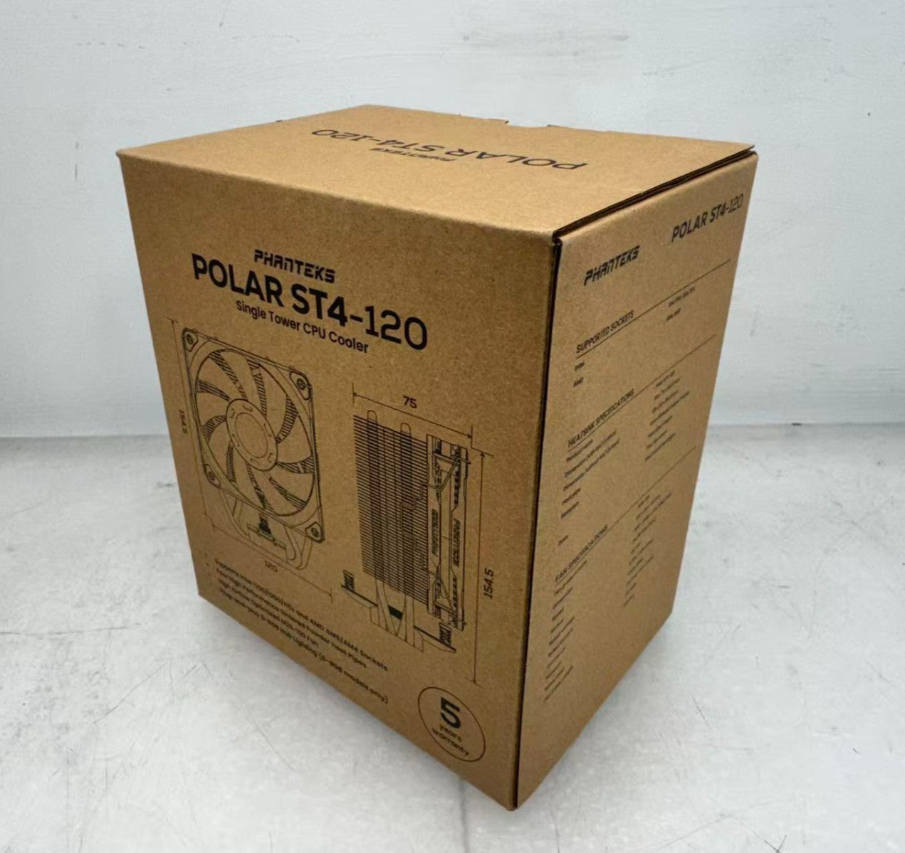 Phanteks POLAR ST4-120 CPU Cooler FOR LGA 115x,1200,1700 AM4 AM5 Black