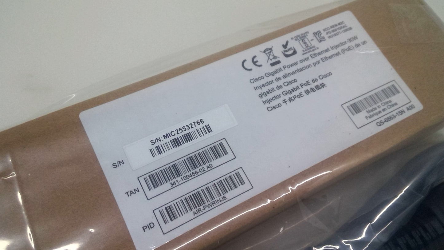 NEW Cisco Microsemi Aironet Power Injector 30WPoE Access Point AIR-PWRINJ6