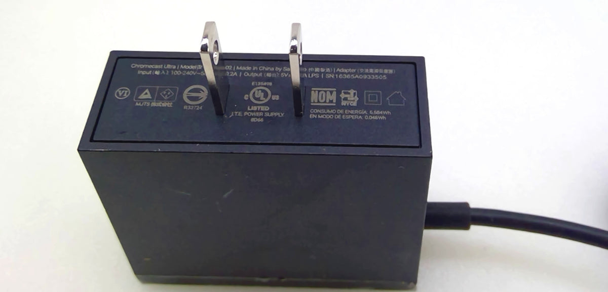 Original Google Chromecast Ultra GL0402 Power Adapter Ethernet Micro USB 5V 1A