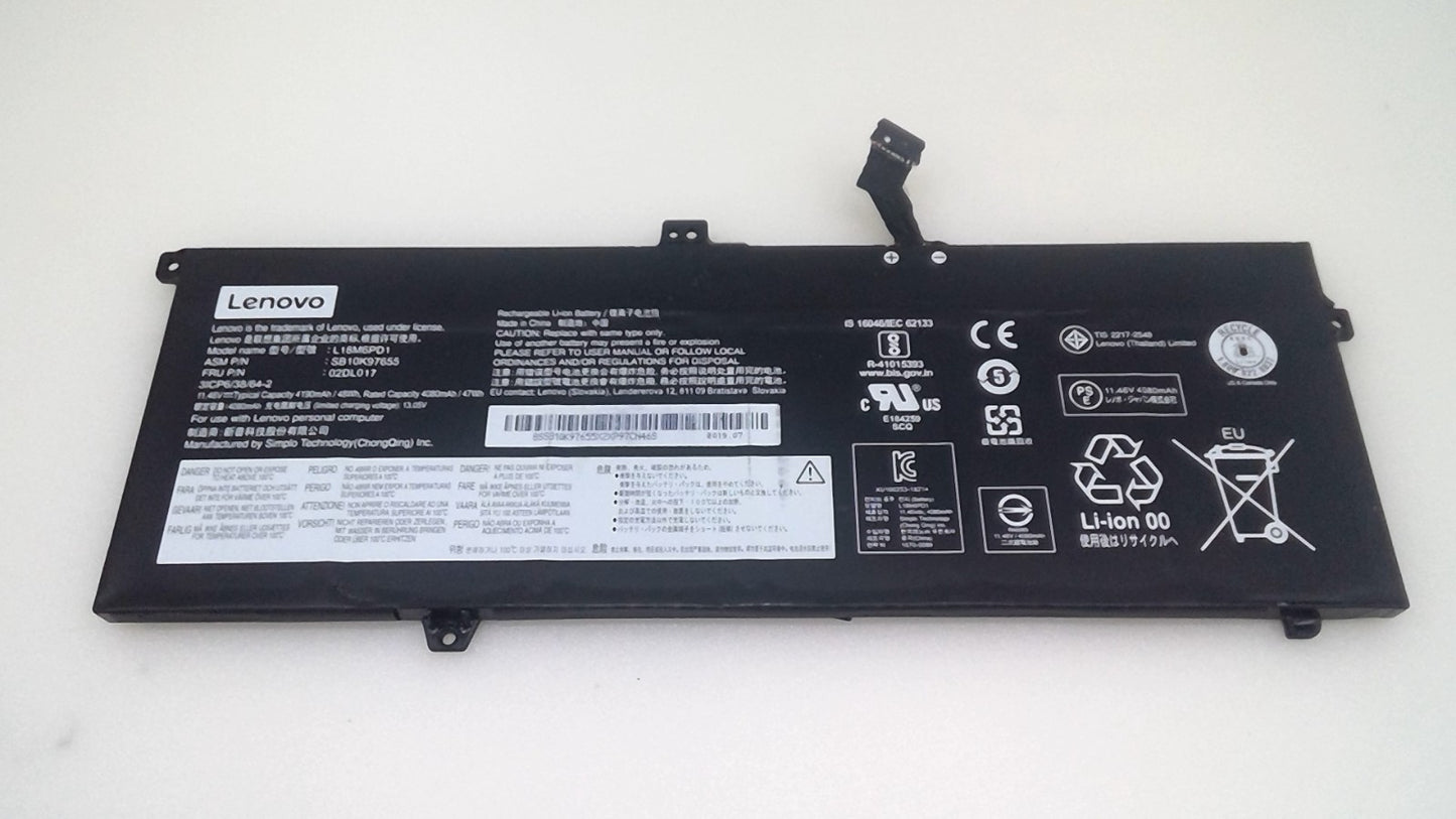 Genuine Laptop Battery 02DL017 L18M6PD1 For Lenovo ThinkPad X13 X390 X395 Series