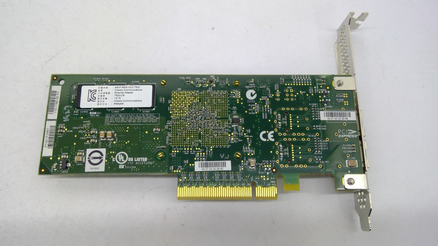 Chelsio T520-CR Dell HTTG1 Dual Port 10GB SFP+ PCI-E HBA High Profile Tested