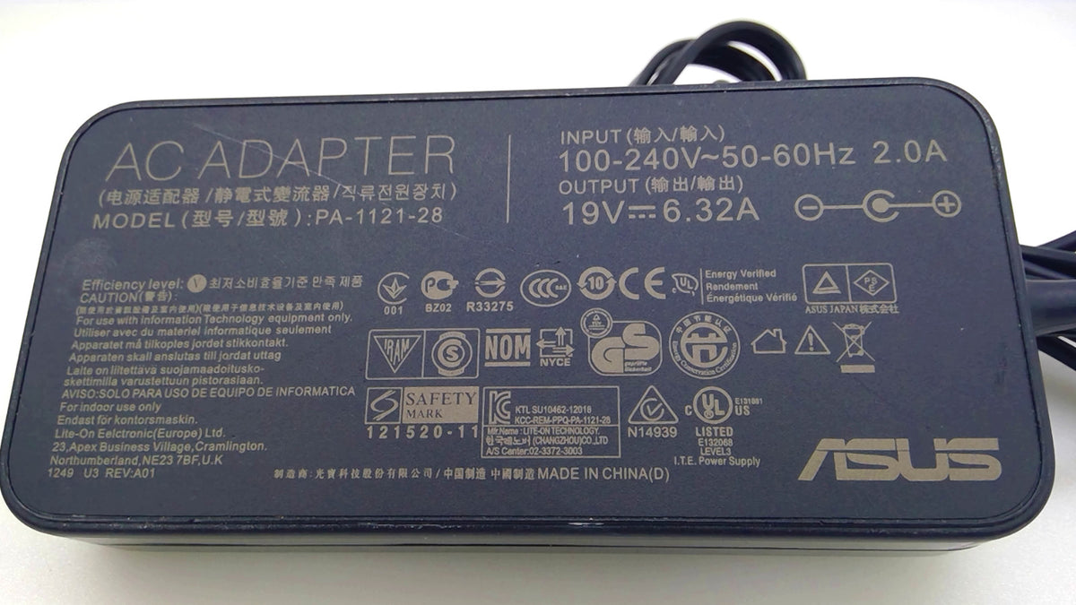 Genuine ASUS PA-1121-28 120W 19V 6.32A AC Adapter Laptop Charger w/ Cord