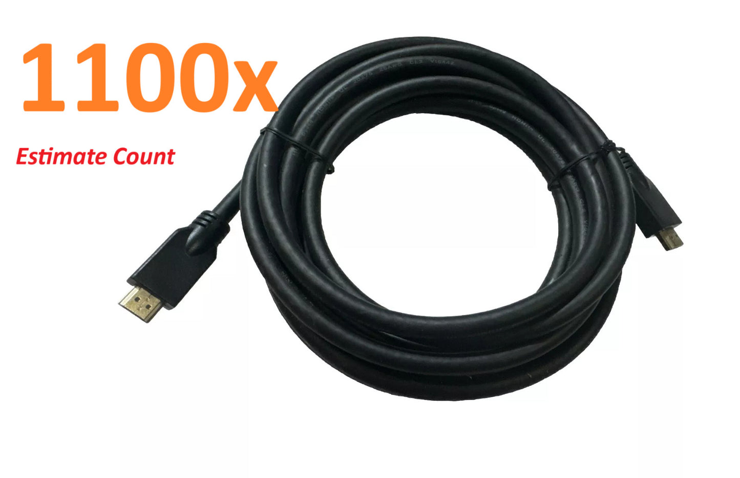 Lot of 1100 (Est)  - HIGH SPEED 4K HDMI CABLE Gold Connectors - 15FT - Details-