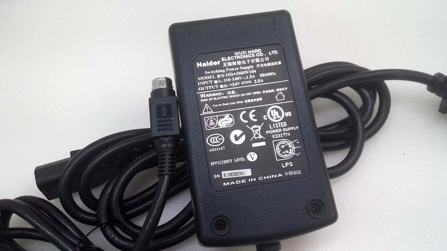 Haider Power HDA60W104 3-Pin 24V 2.5A 60W Switching Power Supply