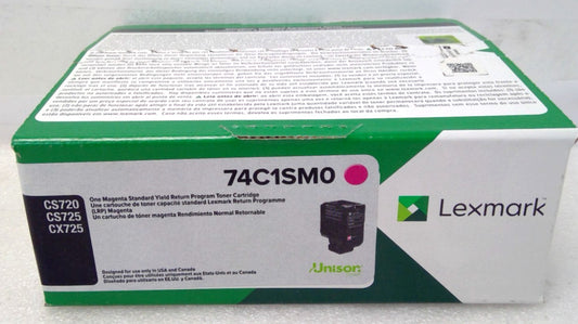 New Genuine Lexmark 74C1SM0 Magenta Standard Toner Cartridge CS720 CS725