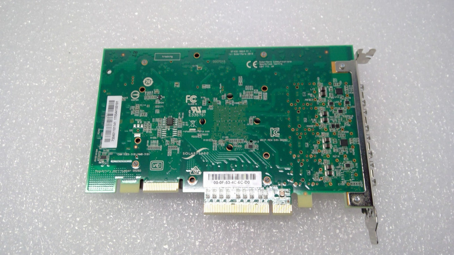 Solarflare SF432-9024-R1 NIC 4 SFP+ PCIe 3.0 OLARFLARE FOUR PORT 10GB CARD