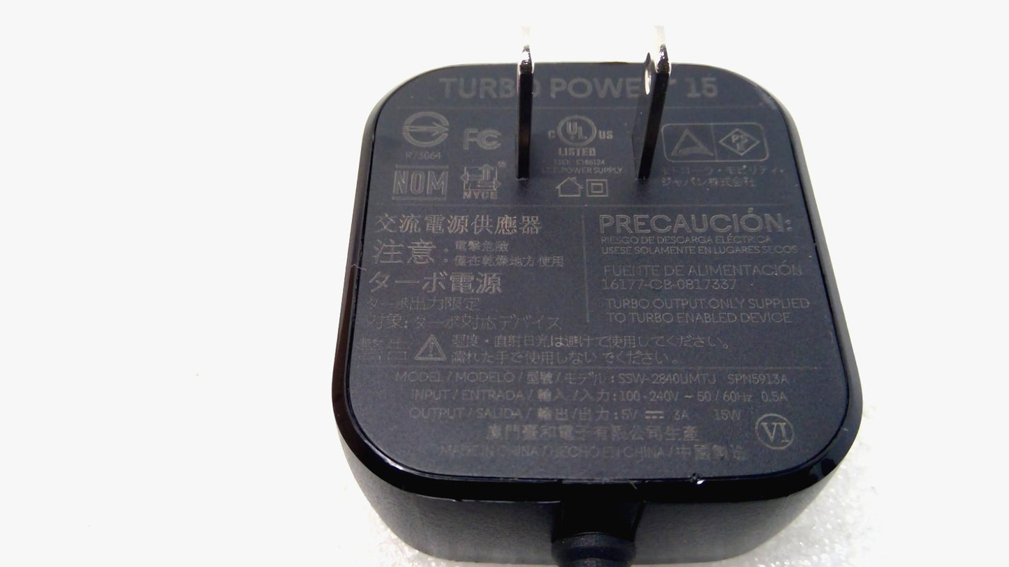 Motorola USB-C Wall Plug Cell Phone 15W Charger TurboPower 15 SPN5912A 5V-3A