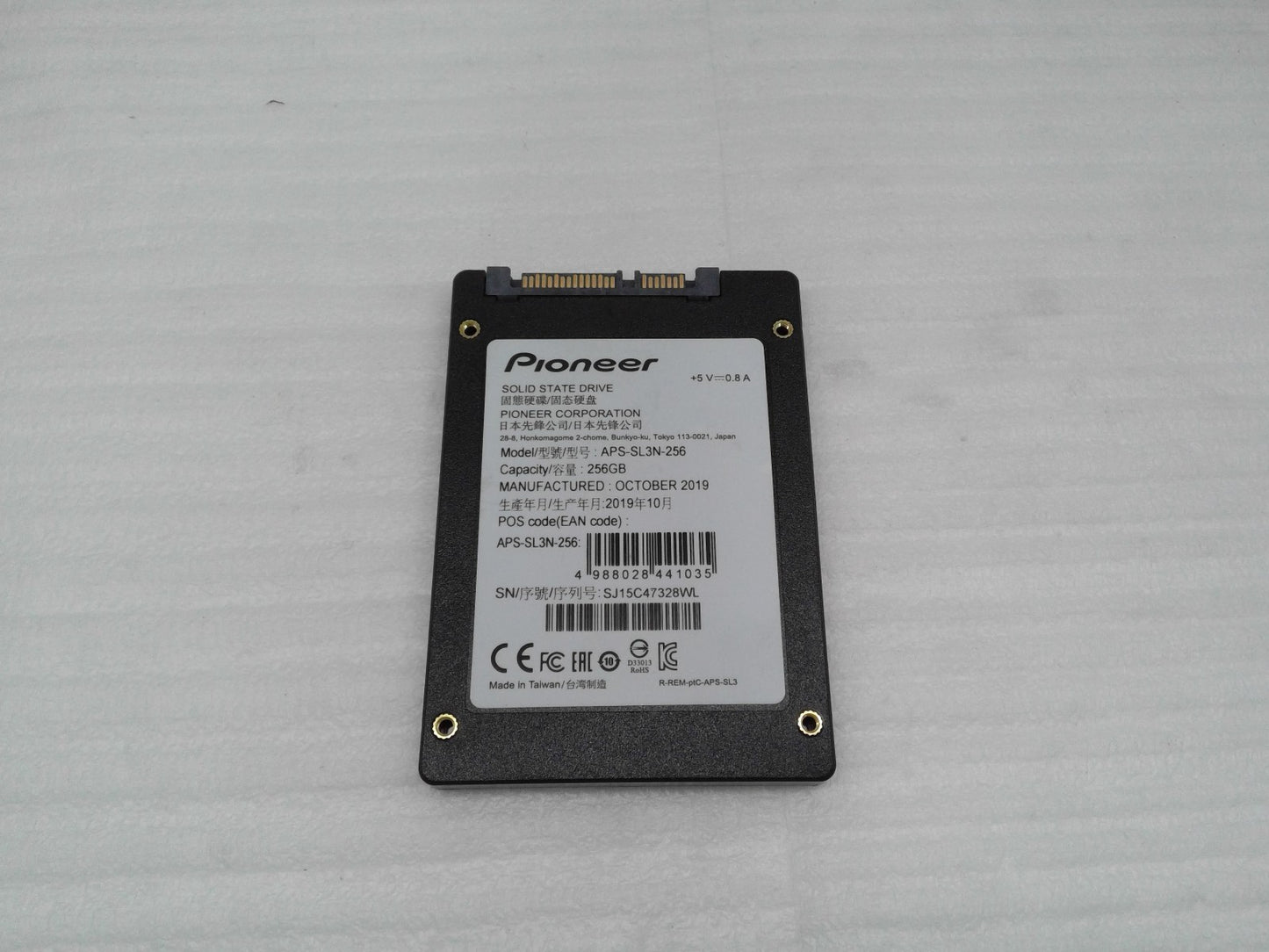 Pioneer 256Gb SSD 2.5" SATA3 TLC flash Internal Solid State Drive APS-SL3N-256