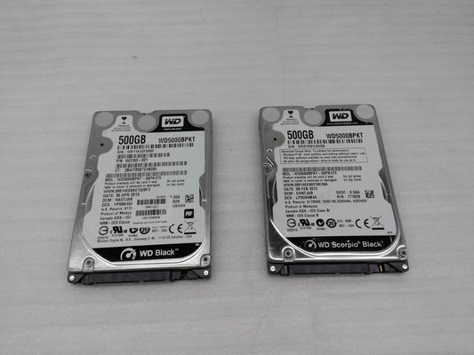 lot of 2 WD Black WD5000BPKT SATA  500GB SATA 2.5"  HARD Drive HDD
