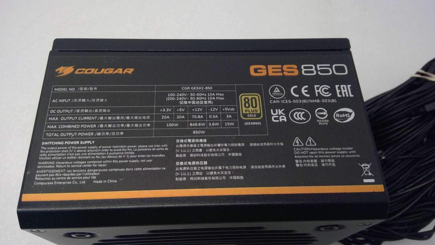 COUGAR GES 850W ATX 3.1 Power Supply 80+ Gold PCIe 5.1  CGR-GESX2-850