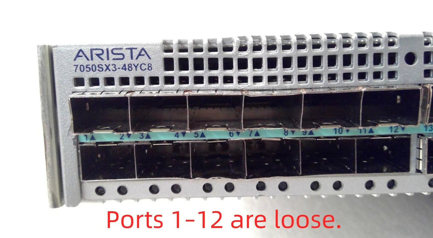 Arista DCS-7050SX3-48YC8 48x25GbE SFP & 8x100GbE QSFP Switch 2x500w *Read*