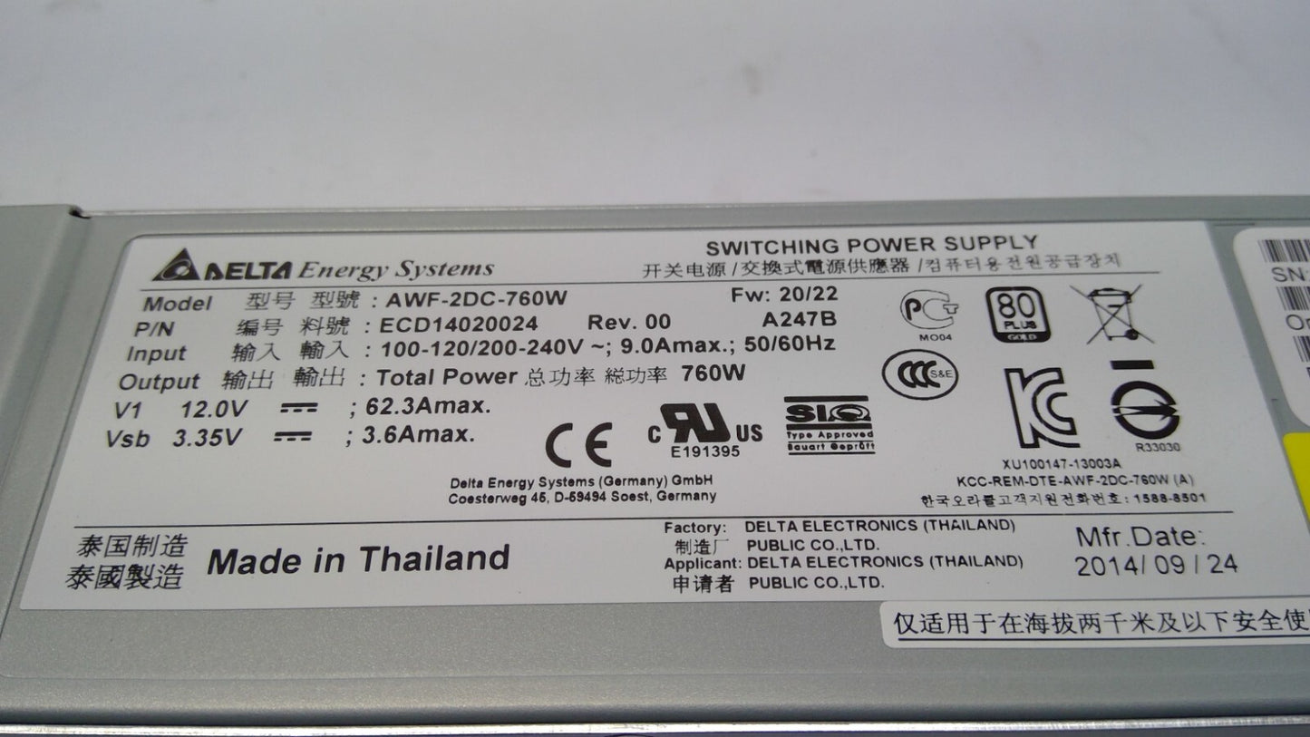 SunFire server Power Supply Delta AWF-2DC-760W PSU SunFire Oracle 7065505