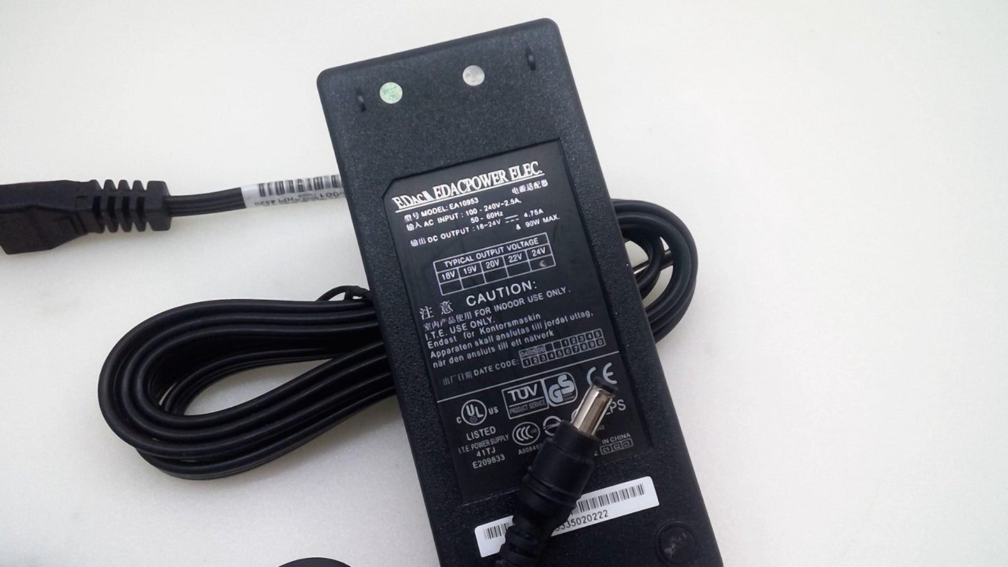 GENUINE EDAC POWER ELEC EA10953 18-24V DC 4.75A 90W AC/DC Power Supply 5.5*2.5mm