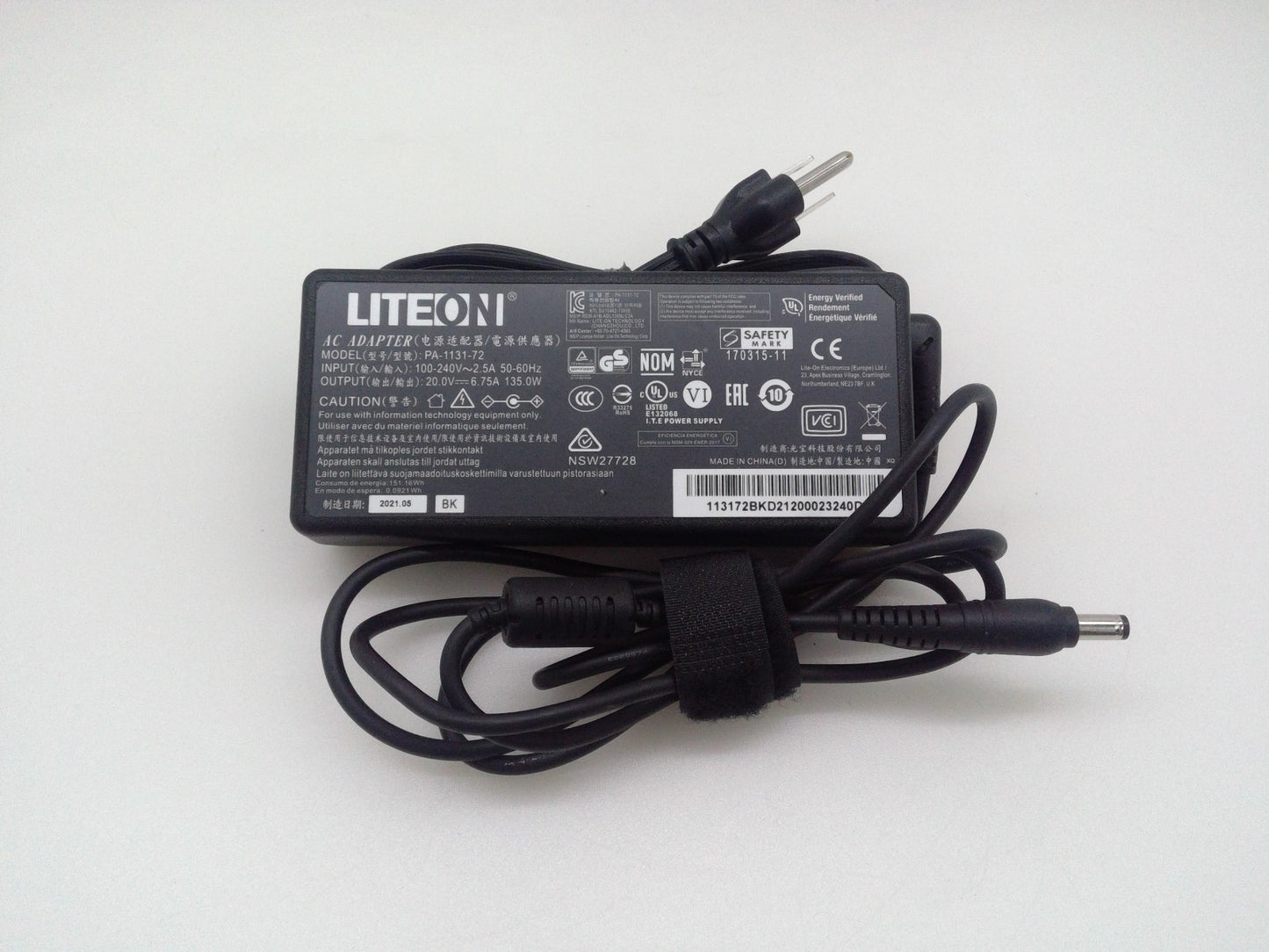 Genuine Liteon PA-1131-72 AC Adaper 20V 6.75A 135W 5.5*2.5mm Power Supply