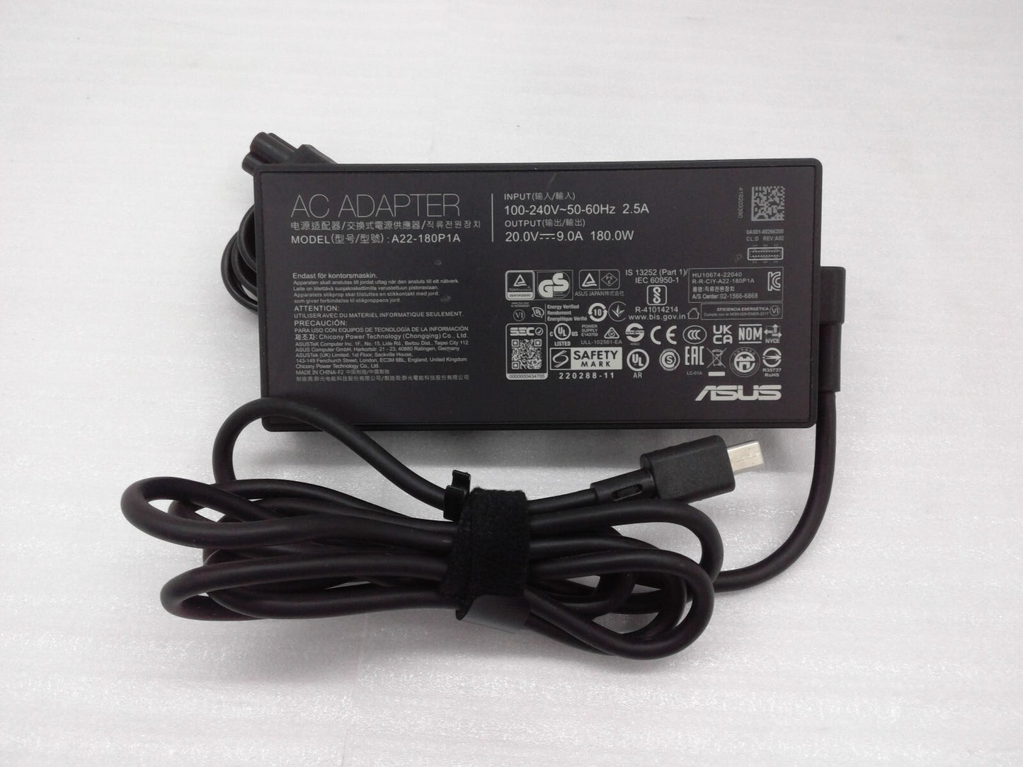Original  ASUS ROG Zephyrus G14 GA403UI-XS96 A22-180P1A 20V 9A 180W AC Adapter