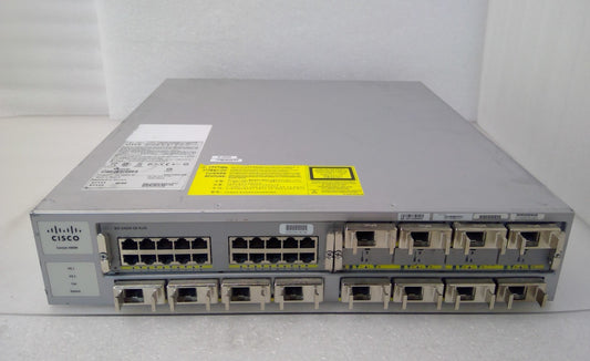 Cisco WS-C4900M V12 W/ 2xPWR-C49M-1000AC 12XCVR-X2-SFP10G Ethernet Switch