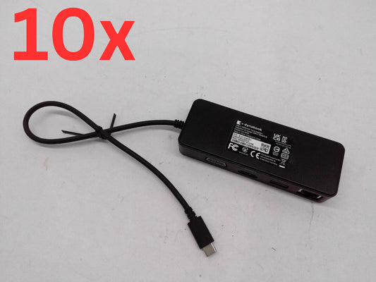 Lot of 10 TOSHIBA DYNABOOK Docking Station Hub USB-C -VGA HDMI GIGE PS0001UA1PRP
