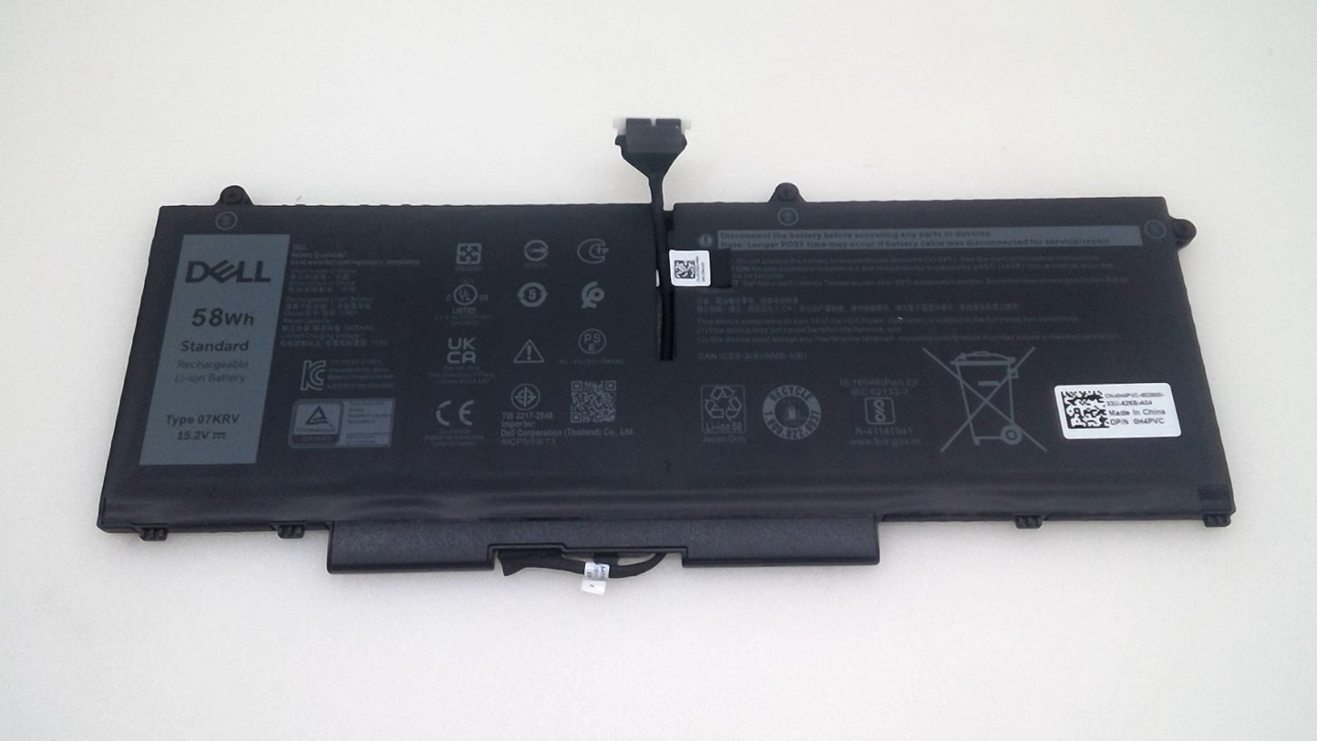 Genuine DELL Latitude 7430 5430 5530 7530 Precison 3570 58WH Battery 07KRV/Cable