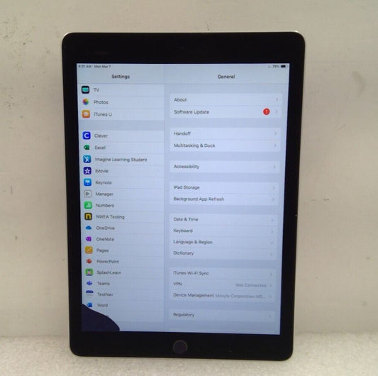 Apple iPad Air 2nd Gen 9.7" A1566 MGL12LL/A 16GB Wi-Fi - Gray Locked B20 "Read"