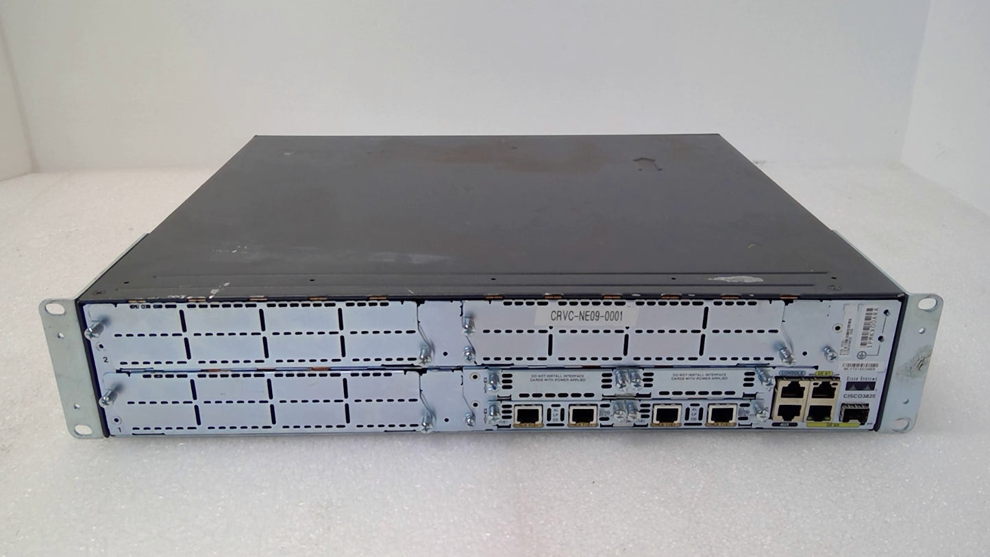 Cisco 3825 V05 Integrated Services Router ISR Tested Working w/ Ears POWER CORD
