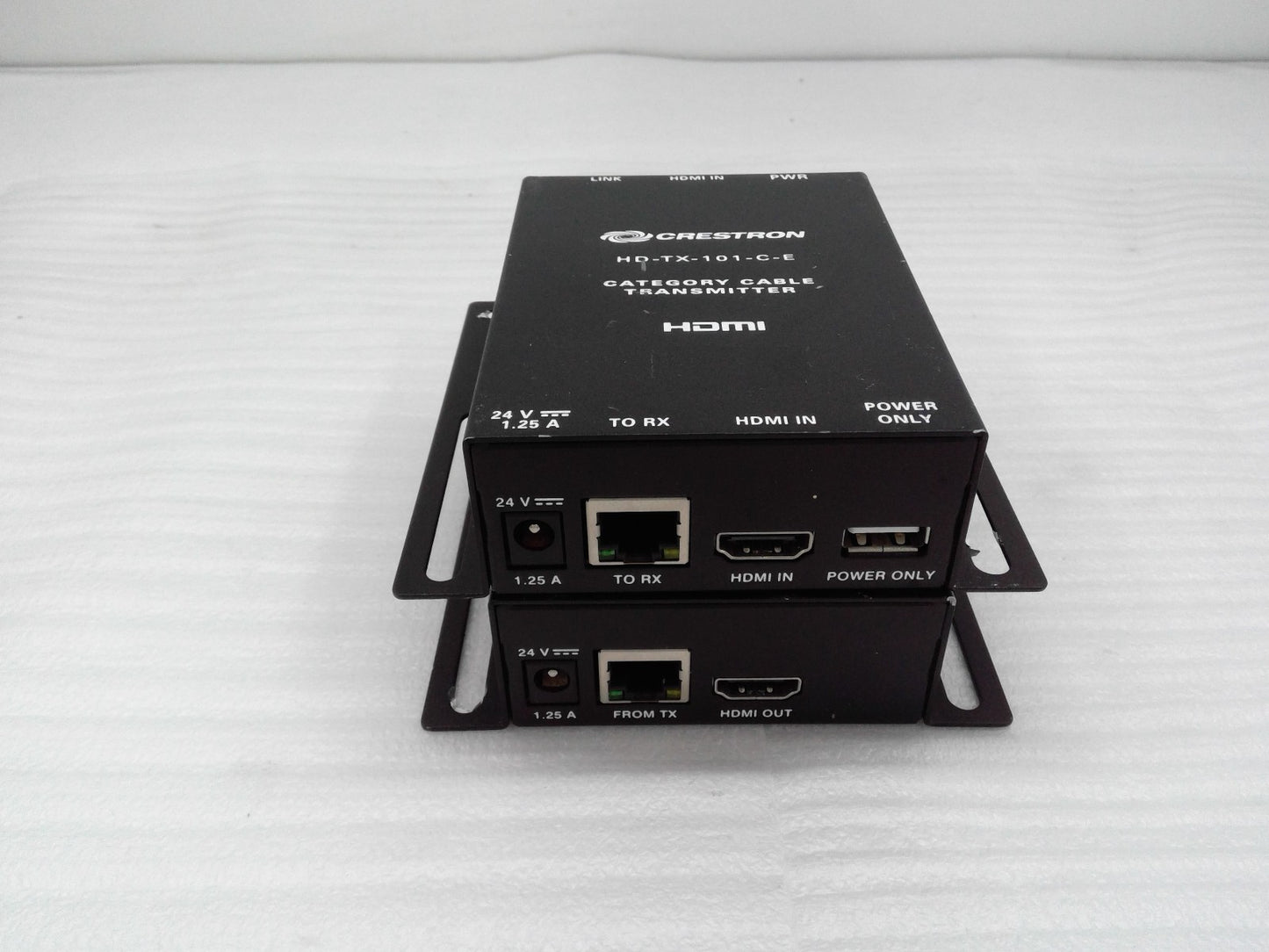 Set of Crestron HD-TX-101-C-E and HD-RX-101-C-E HDMI Transmitter/Receiver