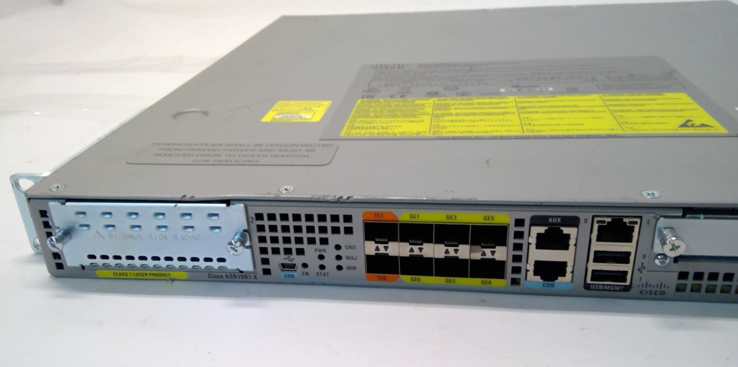 CISCO ASR1001-X 6x 1GE SFP 2x 10GE SFP Gigabits Ethernet Router DUAL-PWR-AC-READ