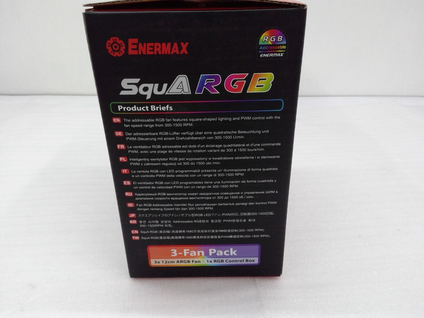 Enermax SquA RGB UCSQARGB12P-BP3 120mm Cooling Case Fan, 3-Pack