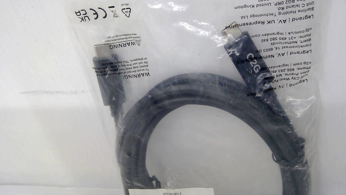 C2G 28887 Thunderbolt 4 Active USB-C Cable 40Gbps 100W 6FT Black