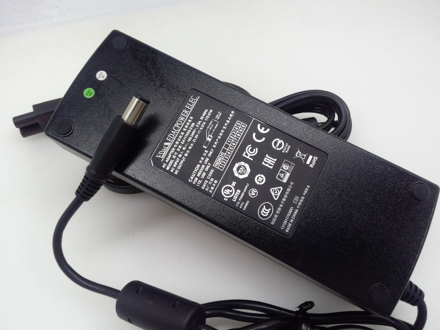EDACPower Elec. Model EA11703Q-2100 Dc Output 21V 8.57A 180W Tip 7.5mmx5.0mm
