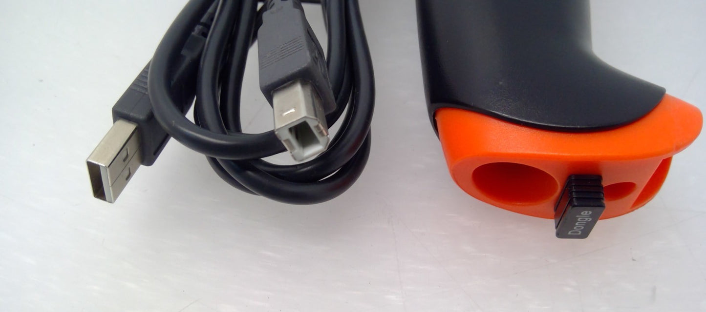 TERA HW0002 2D Wireless Barcode Scanner Orange W/ Cable And USB Receiver