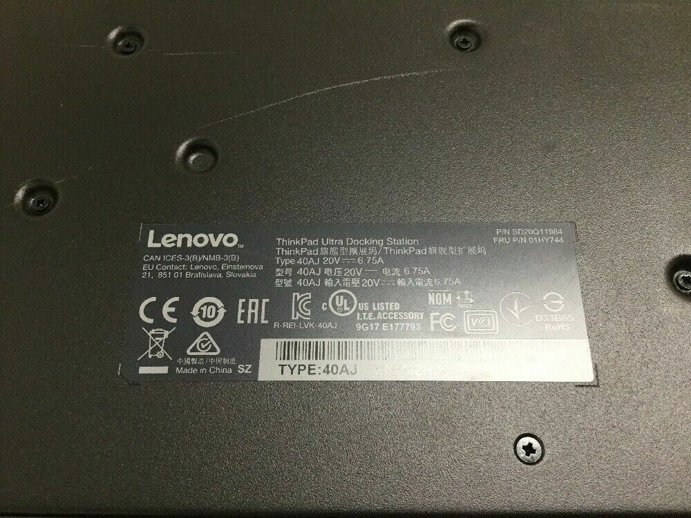 Lenovo ThinkPad Ultra Docking Station US 40AJ (40AJ0135US) w/ 135w Ac Adapter