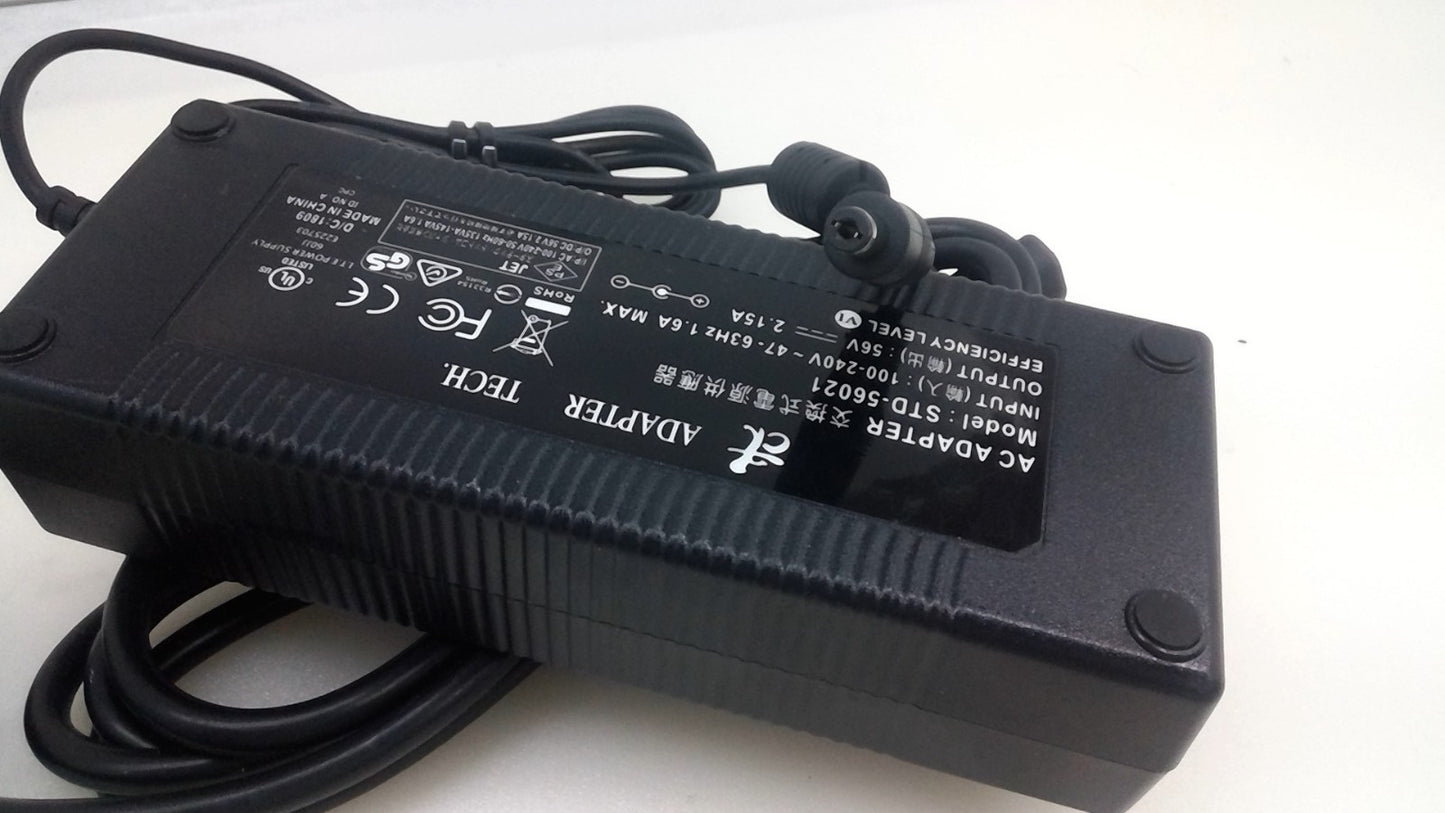 ADAPTER TECH. STD-56021 5.5*2.5mm 56V 2.15A Power Supply Adapter Charger