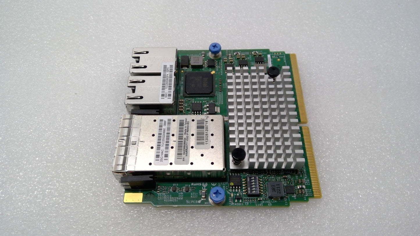 Supermicro AOC-MH25G-B2S2GM SIOM 25Gbps SFP28 BCM57414 10G 1G RJ45 Hybrid NIC