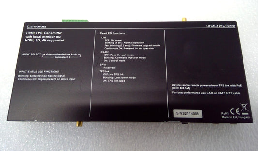 Lightware HDMI-TPS-TX220 4K HDBaseT TPS Transmitter PoE Extender 170m