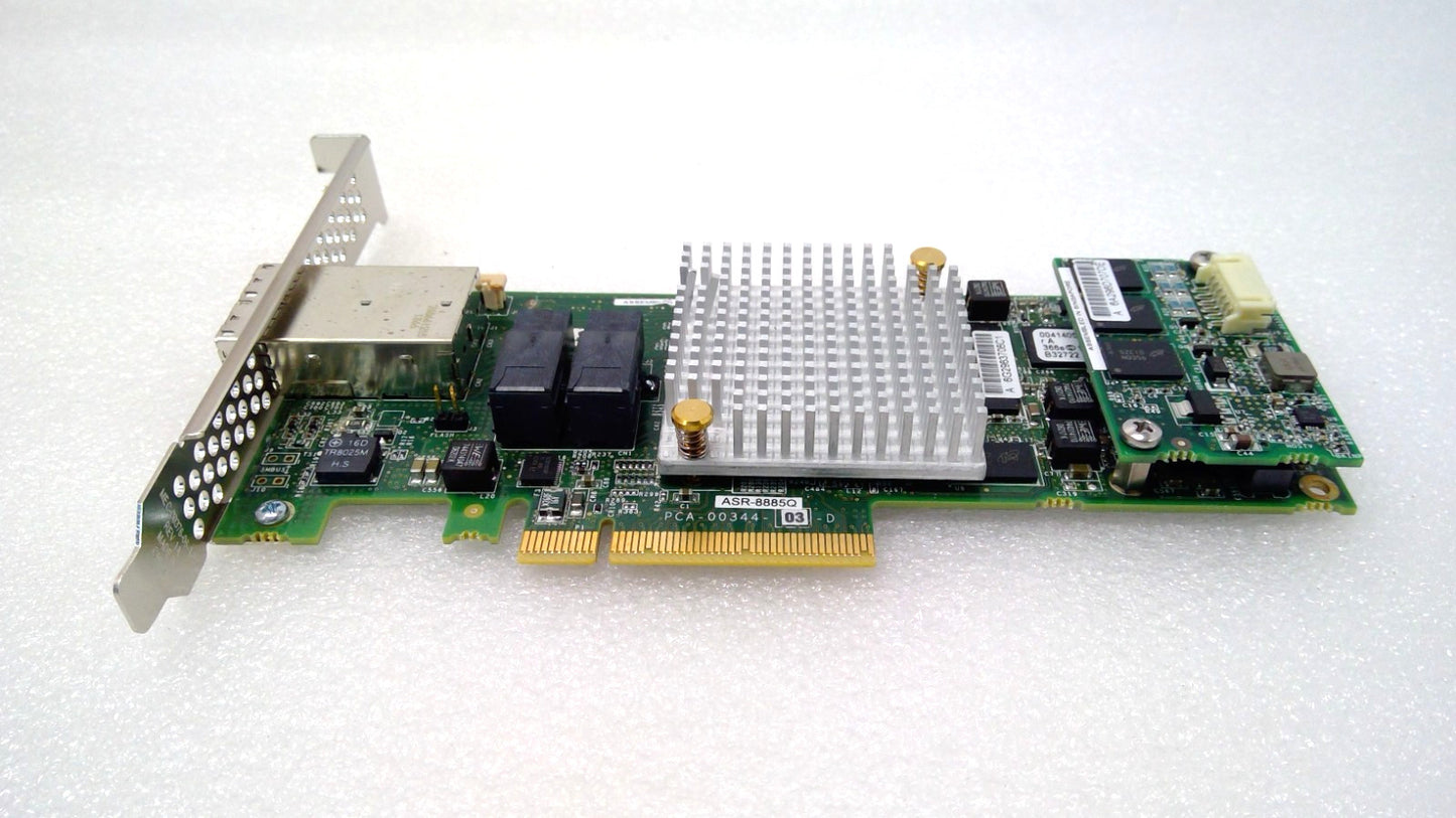 Adatec ASR-8885Q PCIe RAID Controller Card W/Flash Module AFM-700  No Battery