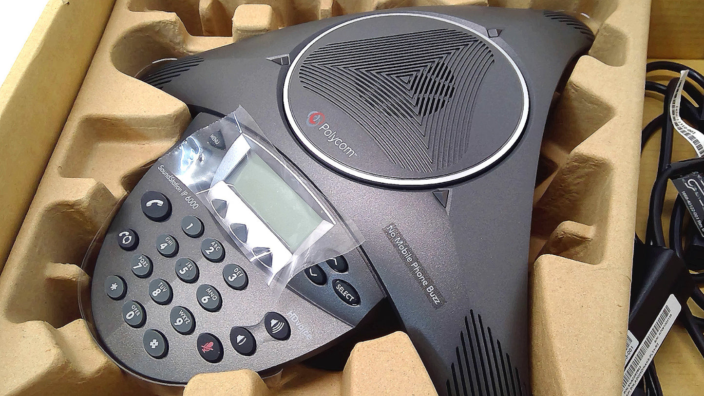 Open POLYCOM SoundStation IP 6000 PoE Business CONFERENCE PHONE 2200-15600-001