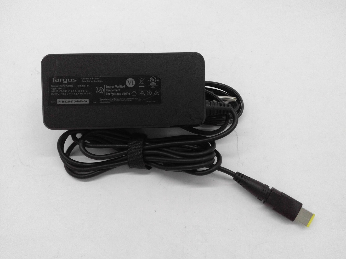 Genuine Targus APA31US AC/DC Power Adapter 19.5V 4.62A 90W OEM Square Tip