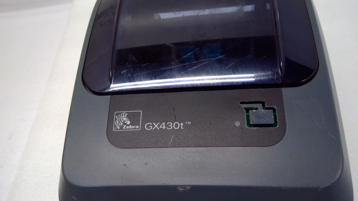 Zebra GX430t Thermal Label Printer with Auto Cutter GX43-102412-000 *READ*
