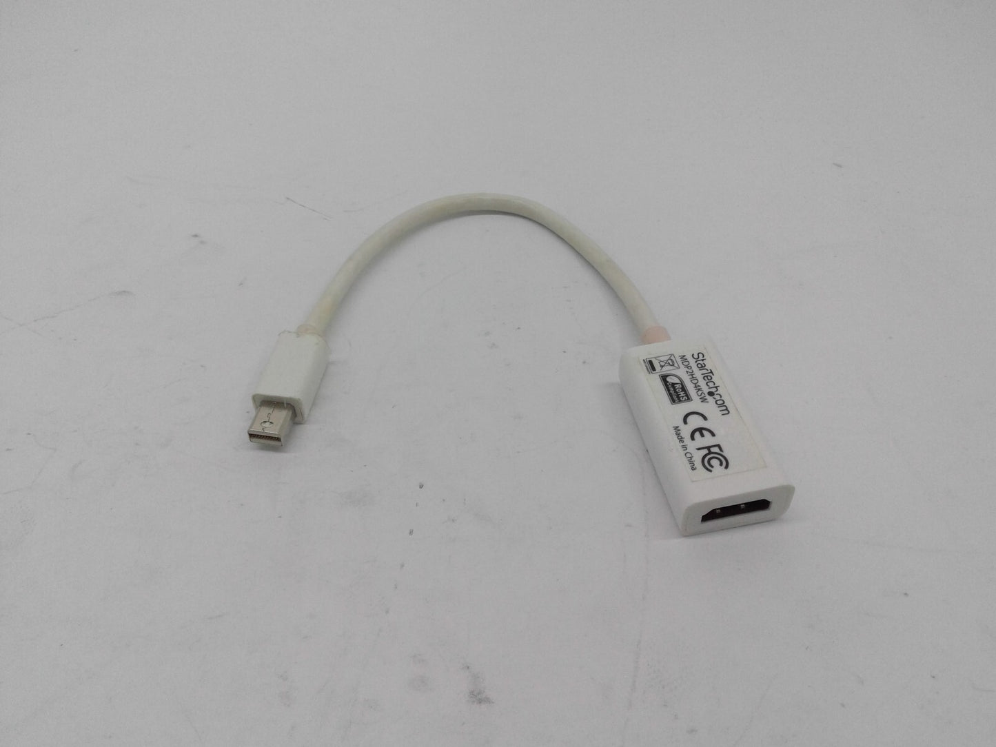 StarTech Mini DisplayPort To HDMI 4K Audio Video Converter - White MDP2HD4KSW