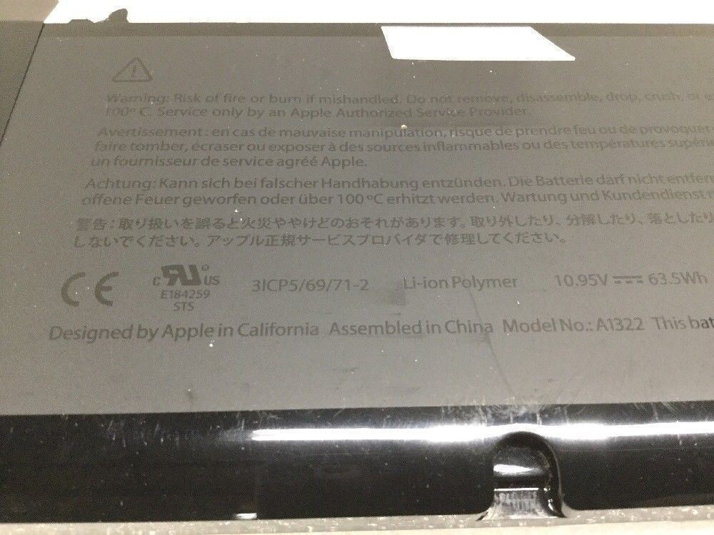 Original Apple Battery A1322 for Macbook Pro 13" A1278 2009 2010 2011 2012
