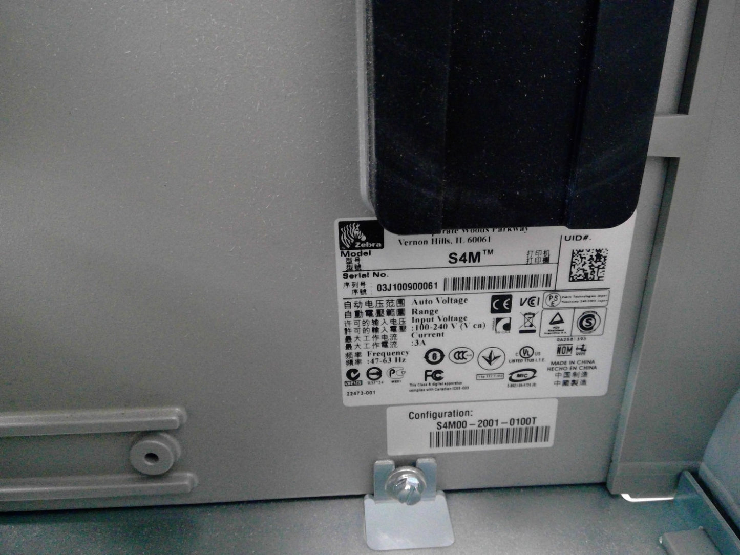 Zebra Stripe S4M Ethernet USB Serial Thermal Transfer Label Printer