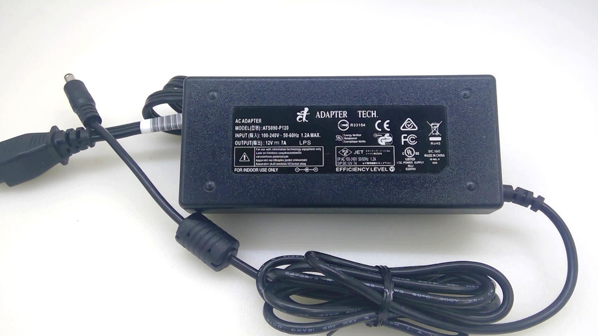 Adapter Tech ATS090-P120 84W 12V 7A AC/DC Power Adapter Charger w/ Cord