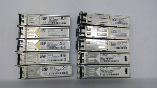 *LOT OF 10* Genuine Cisco GLC-SX-MM 1000Base-SX SFP Transceiver Module