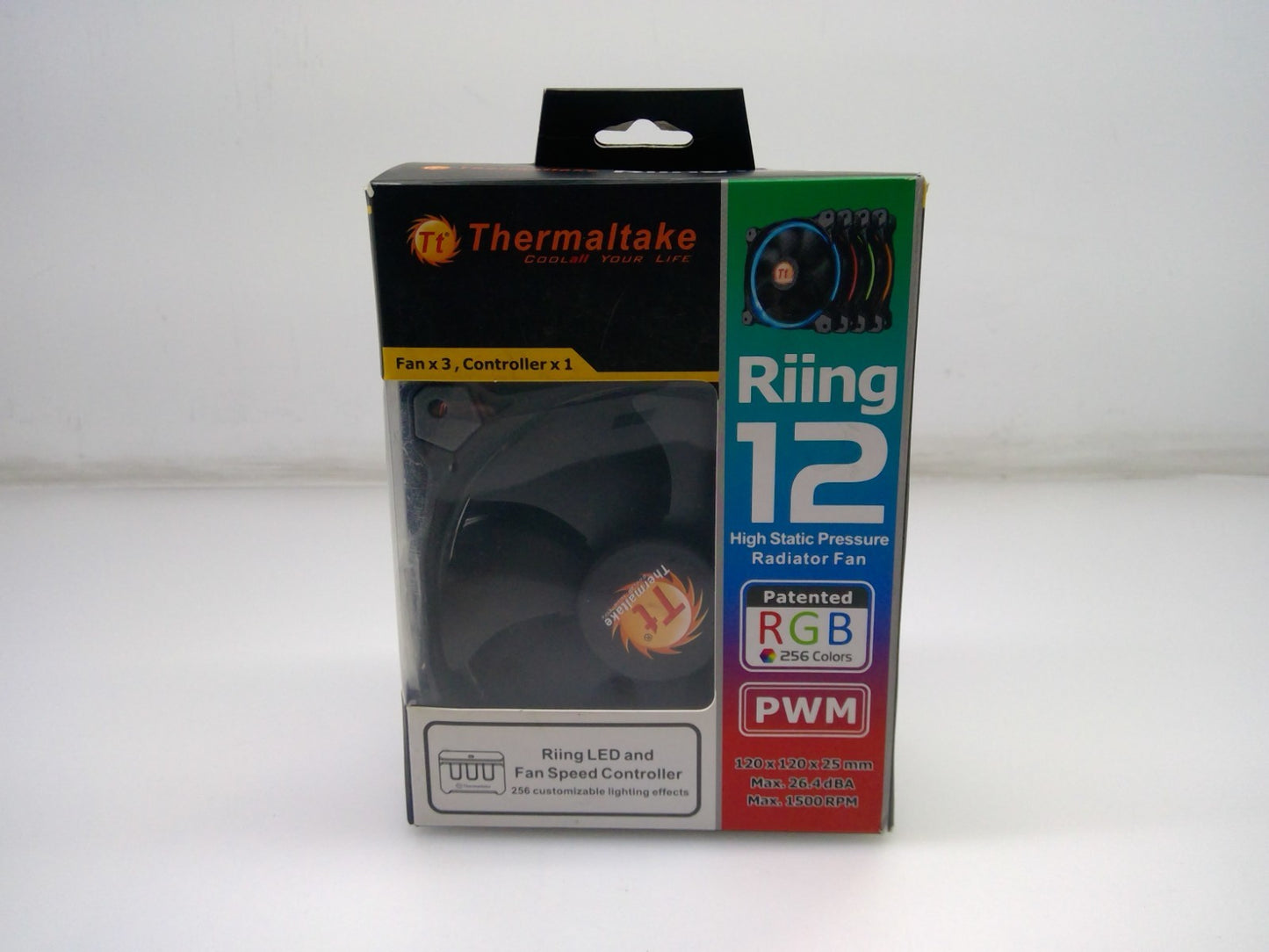 Thermaltake Riing 12 120mm RGB Fan X3 Kit With Controller Hub  CL-F042-PL12SW-C