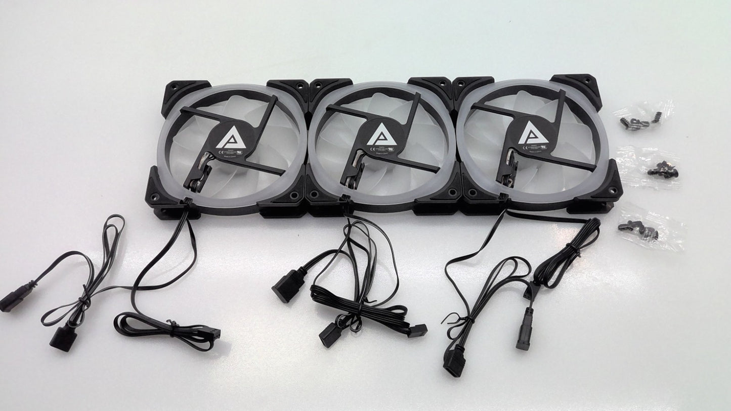 ZHANYU LED Computer Case PC Cooling Fan RGB Quiet PWM 3Pin 12V 120mm LP12L-RGB-3