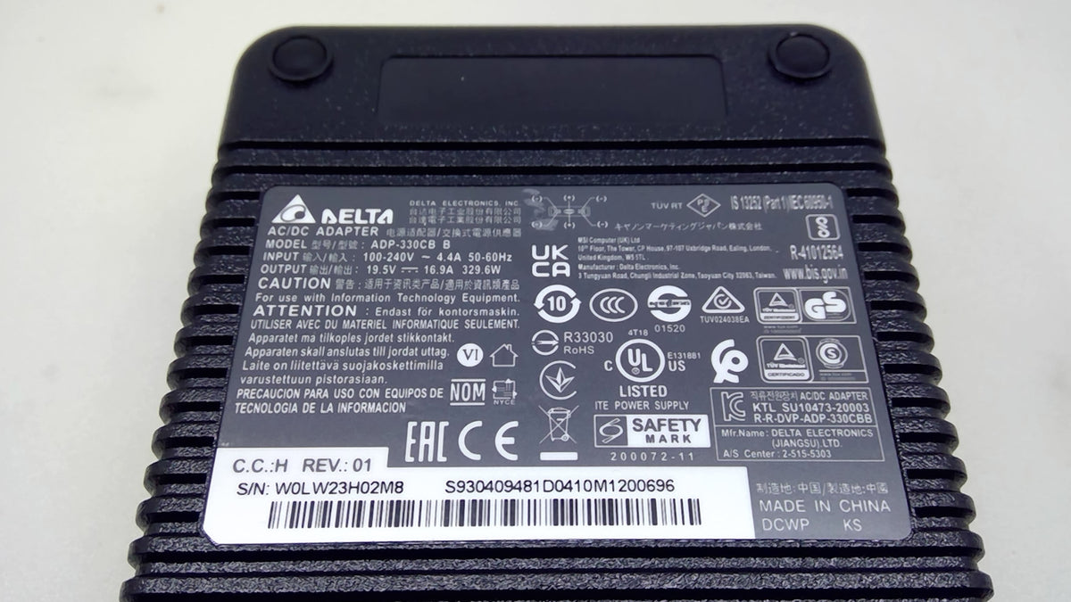 Genuine OEM Delta 330W ADP-330CB B 19.5V 16.9A 4-Pin AC Adapter For MSI