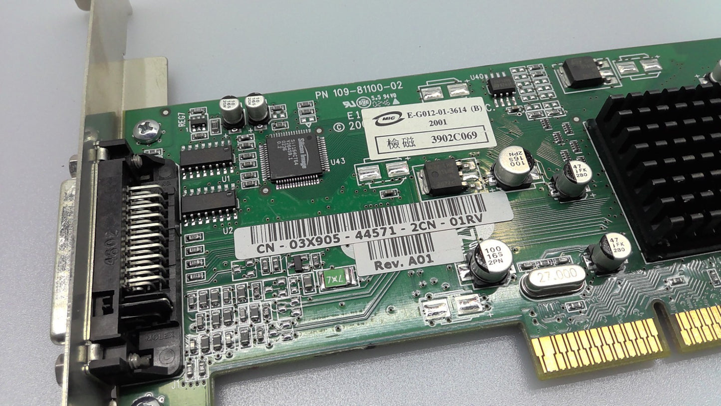 Dell ATI E-G012-01-3614 109-81100-02 AGP DVI Video Graphics Card