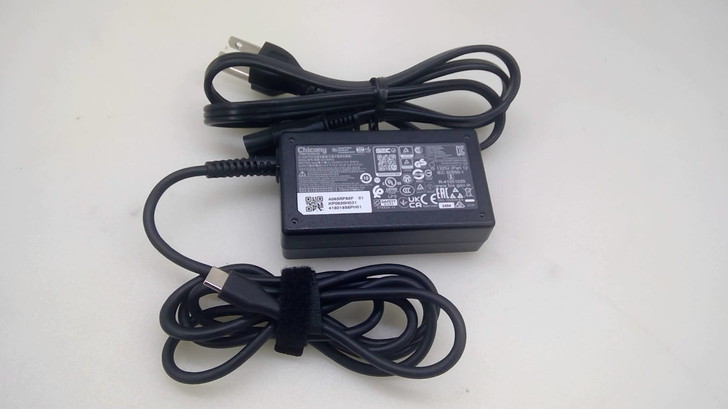 Chicony A20-065N3A 65W USB-C Type-C Charger for Acer LG MSI Laptop Chromebook