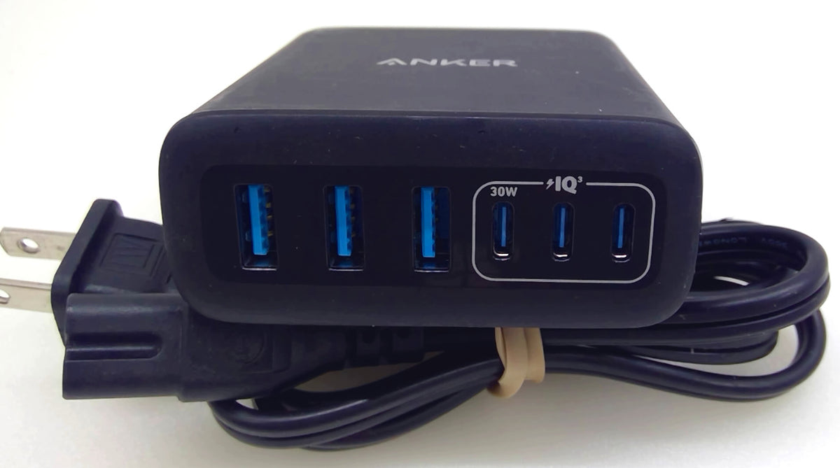 Anker A2154 112W 6-Port GaN Desktop Charger 3 USB-C 3 USB-A Fast Charging